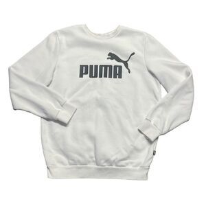PUMA CREWNECK WHITE & black pullover sweater Small